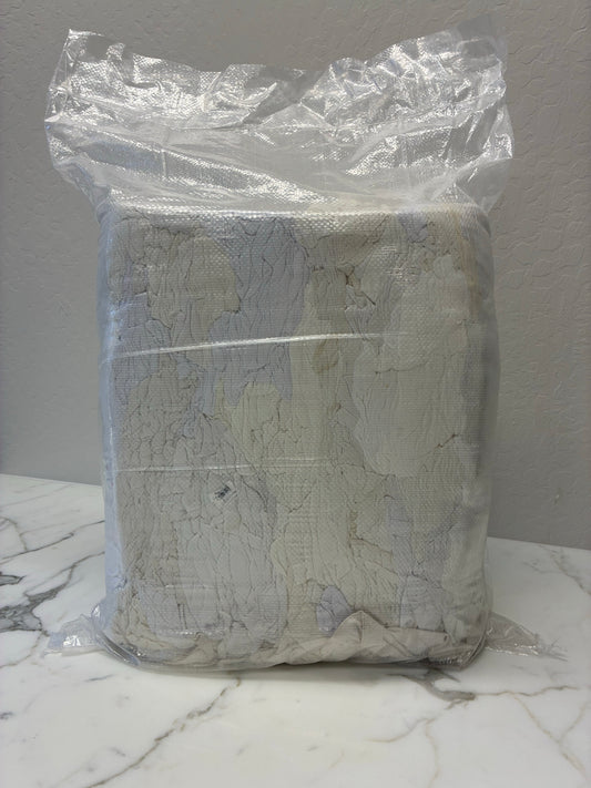 25lb Of White T-shirt Rags
